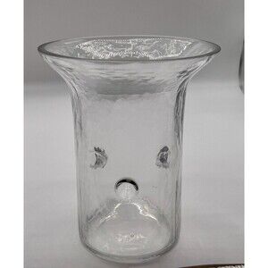 Vintage Recycled Clear Glass Flower Vase